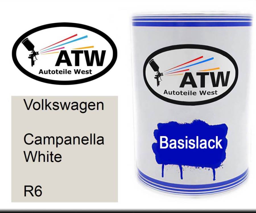 Volkswagen, Campanella White, R6: 500ml Lackdose, von ATW Autoteile West.